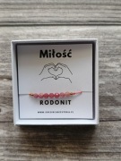 Bransoletka na jedwabnej nici na miłość z Rodonitem
