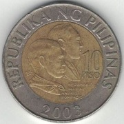 Filipiny 10 piso peso 2003 - 26,5 mm