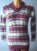 Sweter robiony na drutach