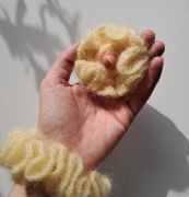 2 moherowo-jedwabne scrunchies dla mamy i córki, ozdobna gumka do włosów 