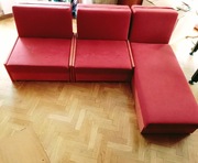 Narożnik z funkcją spania + poduszki; 3 segmenty stan B DOBRY; TRANSPORT