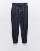 Spodnie joggery Zara kolor ciemnego jeansu
