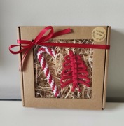 Zestaw prezentowy, ozdoby choinkowe z makramy