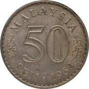 Malezja 50 sen 1968, KM#5.1