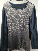 Bluzka Witteveen L granatowa z koronkowym wzorem elegancka