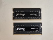 Pamięć RAM DDR4 SO-DIMM Kingston Fury Impact 16GB (2x8GB) 3200MT/s CL20