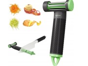 Obieraczka do warzyw 3 w 1 - obracane ostrza, ostrzałka