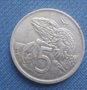 Moneta Nowa Zelandia 5 centów 1974