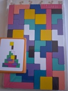Drewniane klocki Tetris Tangram | gra logiczna | nowe