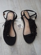 Czarne, sandałki H&M. Rozmiar 37. Nowe z metką