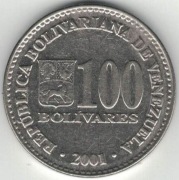 Wenezuela 100 bolivares 2001 - 25 mm - nr 4