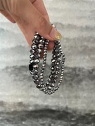 Trzy bransoletki pakiet kryształowe koraliki diamentowe eleganckie glamour