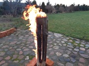 Pochodnia ,pieniek sosnowy , szwedzki ogień 