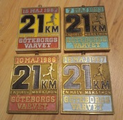 4 medale dla uczestników maratonu.Szwecja