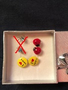 Kolczyki: biedronki, żółte napis I <3 the 80's