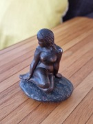 Miniaturka - Syrenka Kopenhaska, Dania. lata 60-te. Brąz na kamieniu.