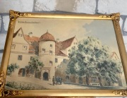 Stary sygnowany obraz akwarela Gottfried Niemann