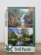 Puzzle Trefl 2x1000 elementów Wodospad Kamieńczyk Pałac w Leśnicy