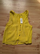 Damska żółta koszulka na ramiączkach MNG Lyocell rozmiar S