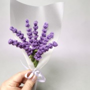 Bukiet lawendy, kwiaty na szydełku 