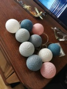 Lampki kulki dekoracyjne cotton balls łańcuch świetlny