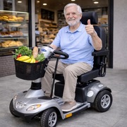 Skuter inwalidzki elektryczny INVACARE ORION spowalnianie na zakrętach