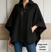 Wełniany płaszcz-ponczo Tiger of Sweden – styl poncza / peleryna