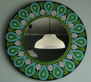 RĘCZNIE MALOWANE LUSTRO,RĘKODZIEŁO,MANDALA DOT ART
