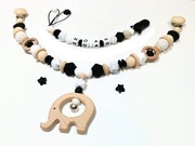 Zestaw upominkowy–łańcuszek do wózka+zawieszka do smoczka z imieniem