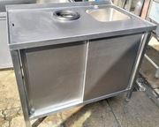 Zlew gastronomiczny 1-komorowy z otwrem na odpady 110x65x90