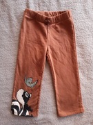 Brązowe ocieplane spodnie dresowe dresy w zwierzęta Bambi H&M 98 jak nowe
