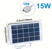 Panel słoneczny 15W 5V wyjście usb +  ładowarka akumulatorków AA