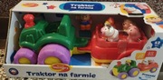 DUMEL TRAKTOR Z PRZYCZEPĄ FARMER + 5 ZWIERZĄTEK JEŹDZI MELODIE 12M+