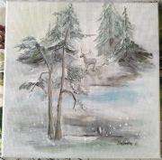 Obraz malowany ręcznie, akryl, 30cm x 30cm.