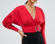 River Island krótki top bluzka z klamrą 36