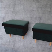 Pufa ze schowkiem butelkowa zieleń 50x40x40.Nowa