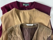 3 eleganckie Kamizelki; Bordowa, beżowa, brązowa