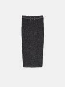 Czarna Spódnica Midi z Metalicznym Efektem Na Święta lub Sylwestra Mohito