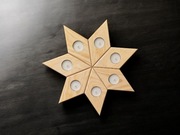 Drewniany świecznik. 7 elementow. Całoroczne. Kolory. Własny wzór. Prezent 