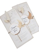 Zaproszenia Pierwsza Komunia komunijne kalka kwiaty suszone personalizowane