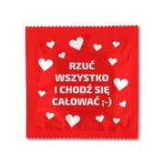 Chodź się całować - prezerwatywa z nadrukiem