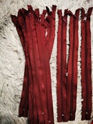 Zamki błyskawiczne bordowe 20 szt