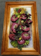 Obraz 3d skóra kwiaty w ramie