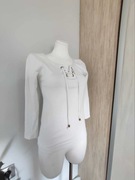 Bluzka damska biała, z wycięciami na plecach, wiązana na dekolcie, r. Uni