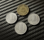 Zestaw - 4x stara moneta Niemcy NRD - fenig -3x1,1x5- 1950/1961/1963/1968