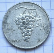 01335 Włochy 5 lirów 1948