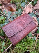 Mini portfel skórzany brązowy