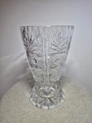 Duży kryształowy wazon puchar PRL szlif 20cm 