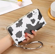 Damski Duży Biało Czarny Portfel - Łaciaty