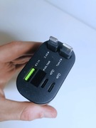 Ładowarka samochodowa 150W z wyświetlaczem i wysuwanym kablem Fast Charge